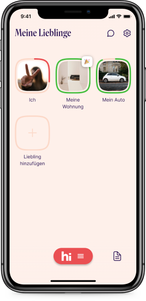 Screenshot vom Dashboard der Versicherungs-App Sophia