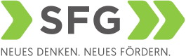 Logo von der SFG. Die Sophia App wird von der SFG gefÃ¶rdert.