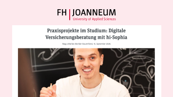 Vorschau auf den Artikel der FH JOANNEUM Graz von der Versicherungs-App Sophia