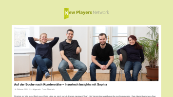 Vorschau auf den New Players Network Artikel von der Versicherungs-App Sophia