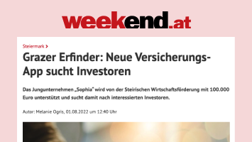 Vorschau auf den weekend.at Artikel von der Versicherungs-App Sophia