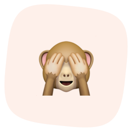 Emoji Affe, der seine Augen verdeckt